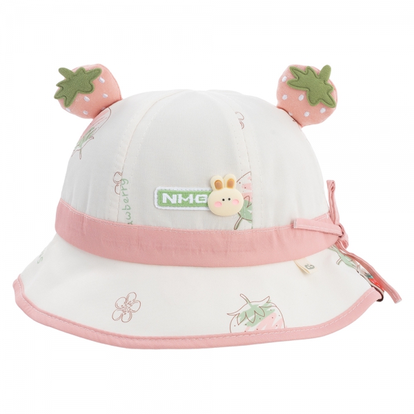 Nón em bé gái 0-12M vành tròn Animo A2503_JK010 (44cm, Trắng)