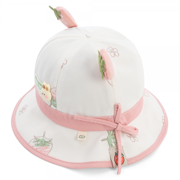 Nón em bé gái 0-12M vành tròn Animo A2503_JK010 (44cm, Trắng)