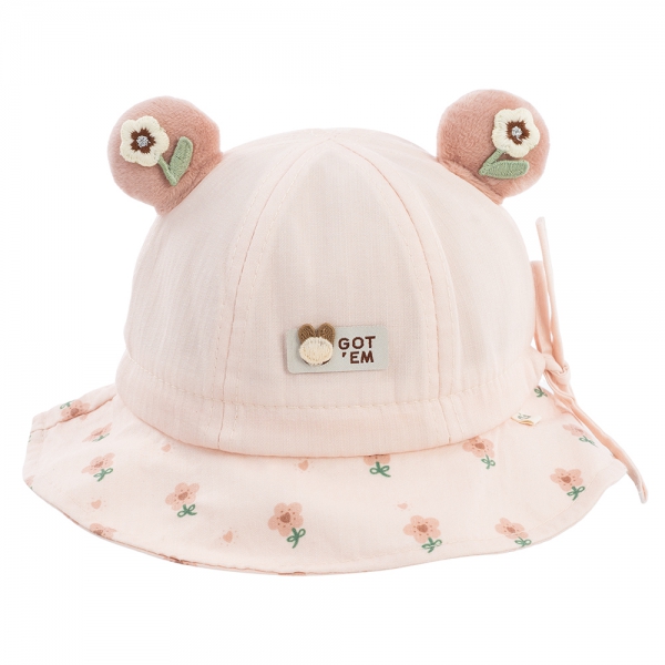 Nón em bé gái 0-12M vành tròn Animo A2503_JK009 (46cm,Màu be)