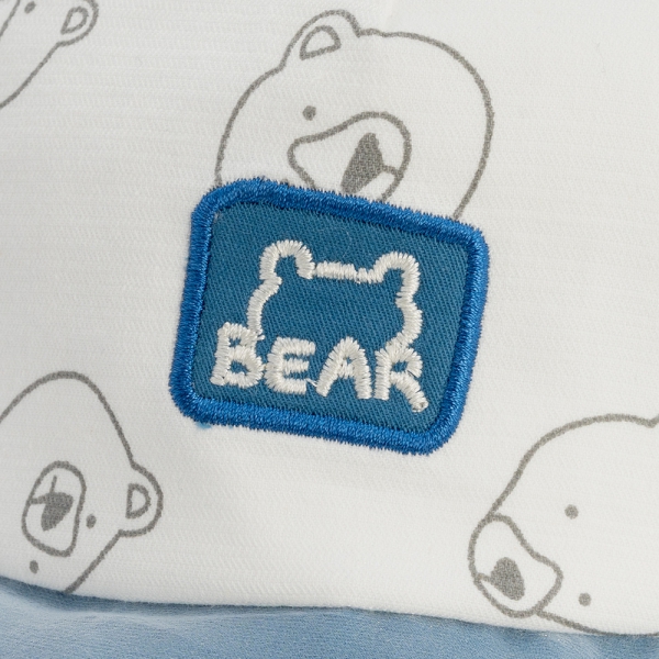 Nón lưỡi trai khăn voan bé trai 0-12M Animo A2506_MN035 (44cm,Xanh-Trắng)