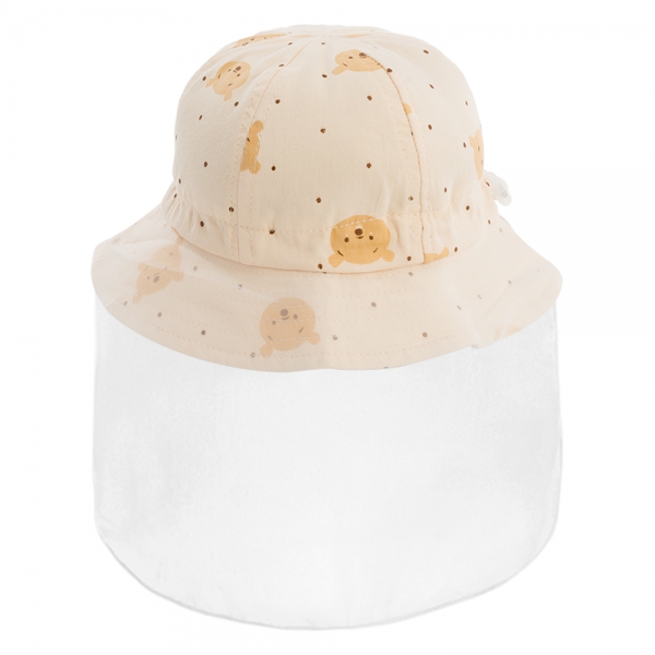 Nón vành tròn khăn voan em bé 0-12M Animo A2506_MN037 (46cm,Kem)