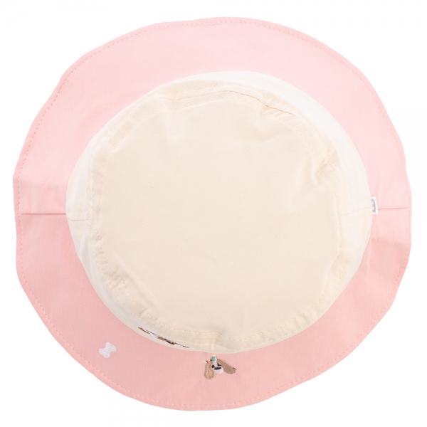 Nón bé gái lớn 3-6Y vành tròn Animo A2506_MN024 (52cm,Hồng-Kem)