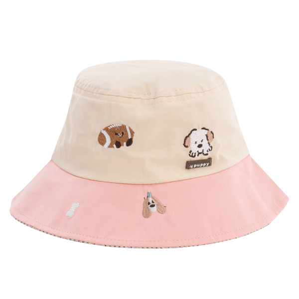 Nón bé gái lớn 3-6Y vành tròn Animo A2506_MN024 (52cm,Hồng-Kem)