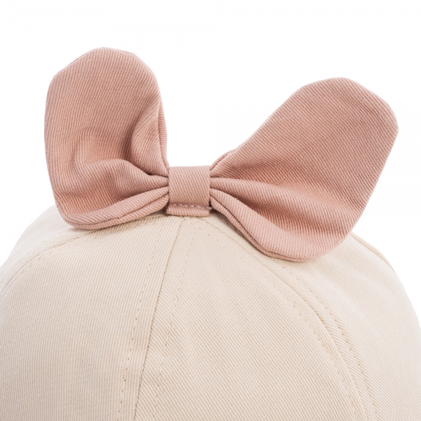 Nón bé gái lớn 3-6Y vành tròn Animo A2506_MN022 (52cm,Hồng-Kem)