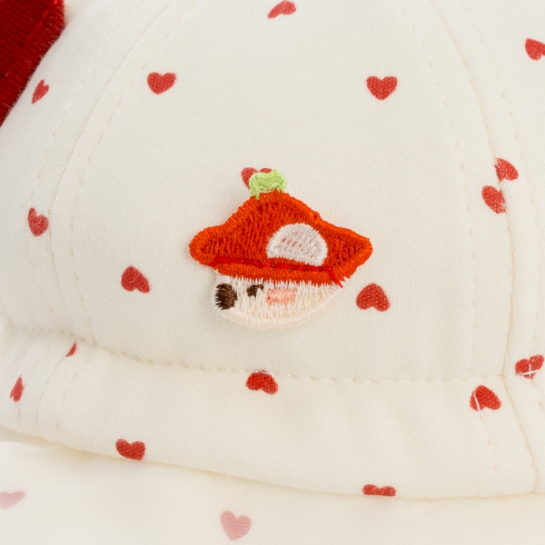 Nón vành tròn khăn voan bé gái 0-12M Animo A2506_MN039 (44cm,Kem-Đỏ)