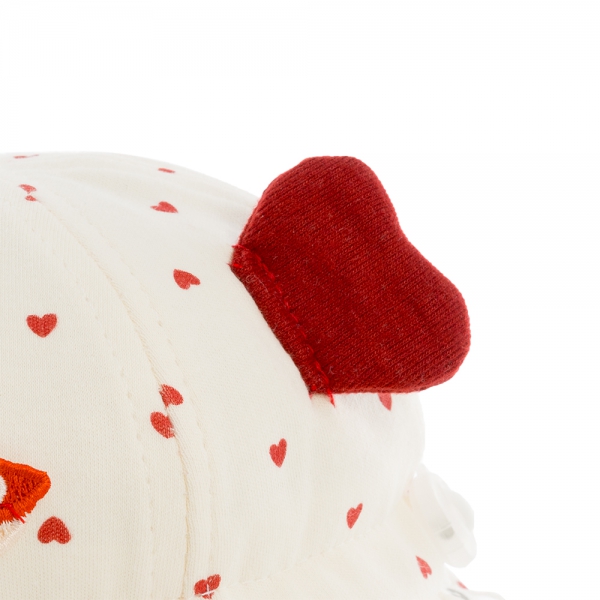 Nón vành tròn khăn voan bé gái 0-12M Animo A2506_MN039 (44cm,Kem-Đỏ)