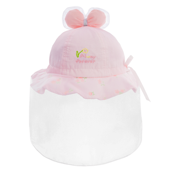 Nón vành tròn khăn voan bé gái 0-12M Animo A2506_MN038 (46cm,Hồng nhạt)