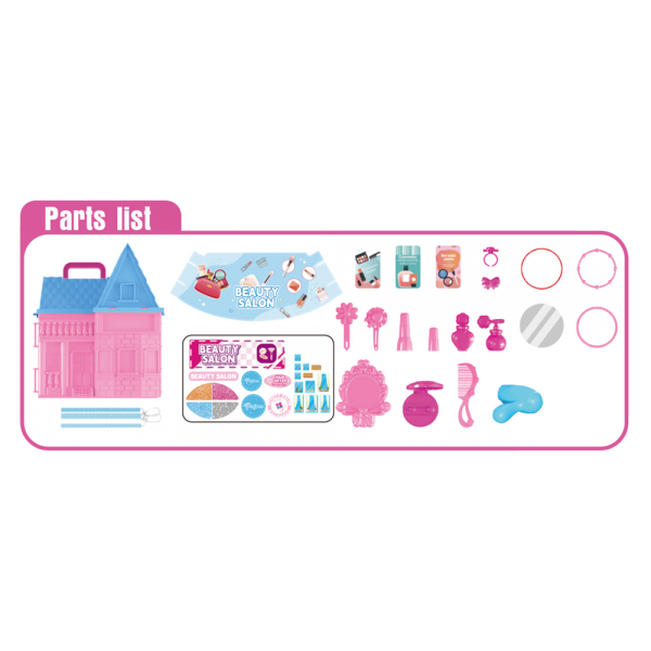 Ngôi nhà xinh xắn kèm phụ kiện nhập vai làm tóc RFD622564 C504 (Hồng)