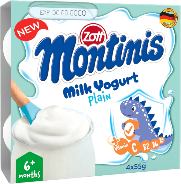Sữa chua Zott Montinis vị nguyên bản 4*55g