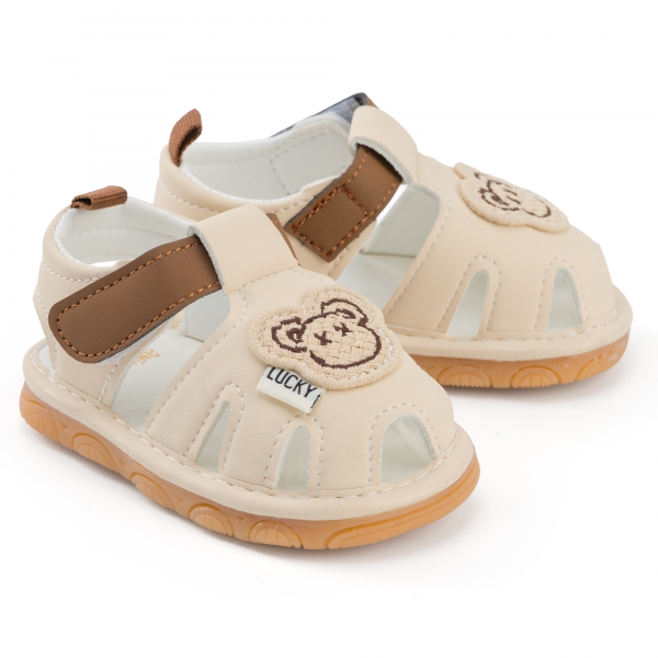 Giày tập đi chút chít Animo BT A2506_MN009 (15-17,Trắng-Nâu)