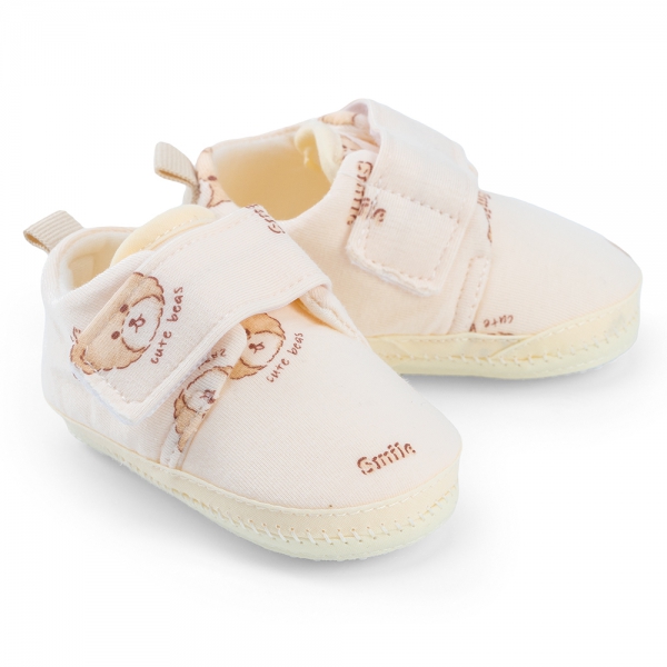 Giày sơ sinh thấp cổ TT Animo A2506_MN019 (9-11,Kem)