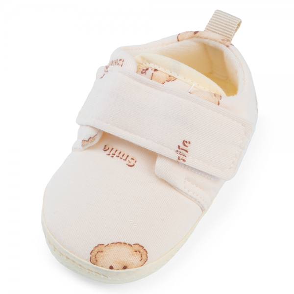 Giày sơ sinh thấp cổ TT Animo A2506_MN019 (9-11,Kem)