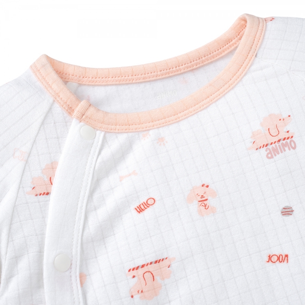 Set 2 bodysuit rayon chống muỗi dài Animo VD0825031 (0-3M,Hồng-dâu,TT06)