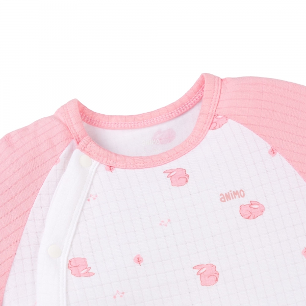 Set 2 bodysuit rayon chống muỗi dài Animo VD0825032 (0-12M,Hồng-dâu,TT06)