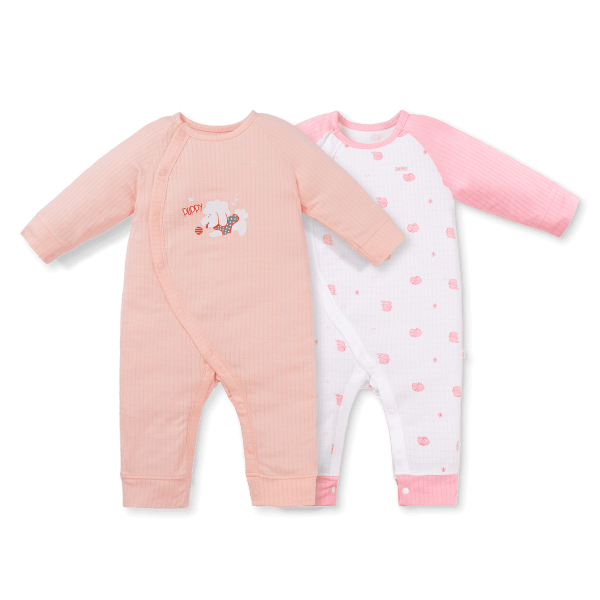 Set 2 bodysuit rayon chống muỗi dài Animo VD0825032 (0-12M,Hồng-dâu,TT06)