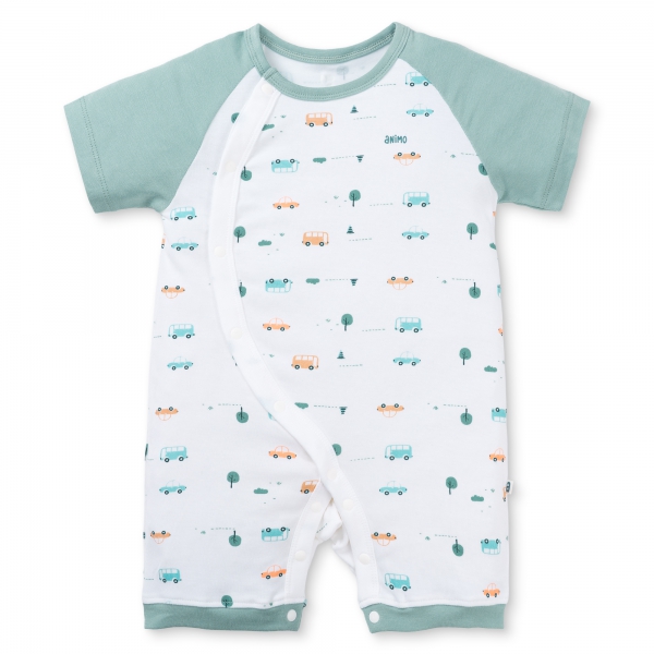 Set 2 Bodysuit kháng khuẩn Modal đùi Animo VD0725009 (0-3M,Lá-trắng,DD06)