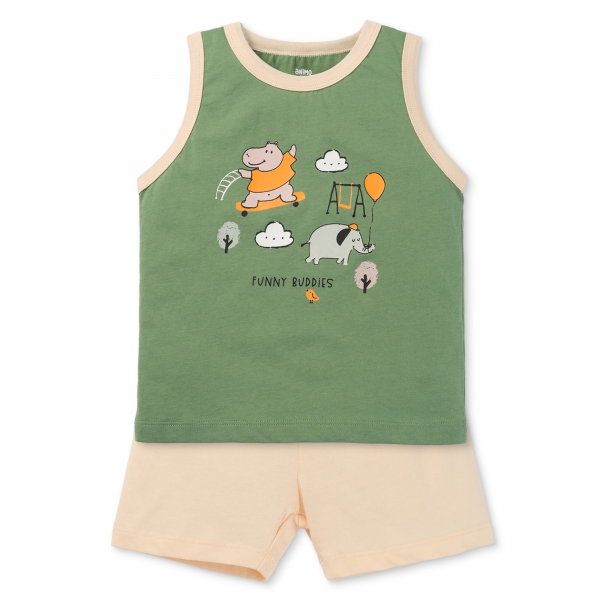 Bộ bé trai áo sát nách quần ngắn Animo easy (1-4Y) HN0725017