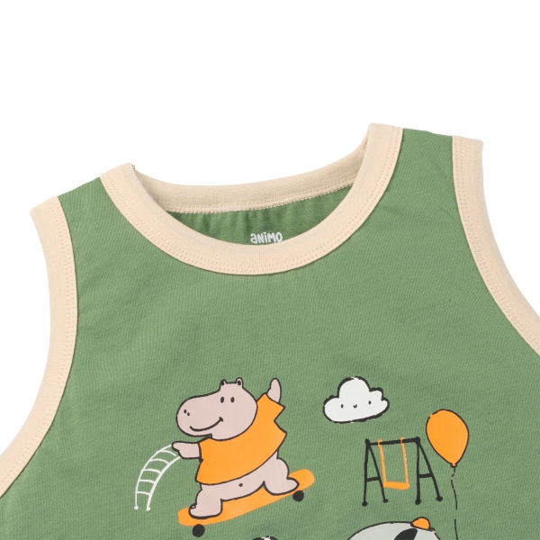 Bộ bé trai áo sát nách quần ngắn Animo easy (1-4Y) HN0725017