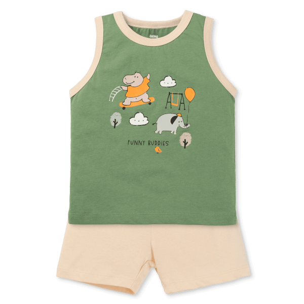 Bộ bé trai áo sát nách quần ngắn Animo easy (1-4Y) HN0725017