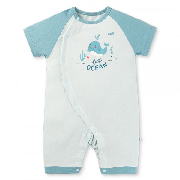 Set 2 Bodysuit kháng khuẩn Modal đùi Animo BMC0525030 (0-12M,Dương-trắng,DD06)