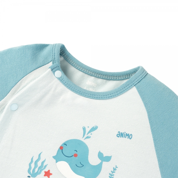 Set 2 Bodysuit kháng khuẩn Modal đùi Animo BMC0525030 (0-12M,Dương-trắng,DD06)