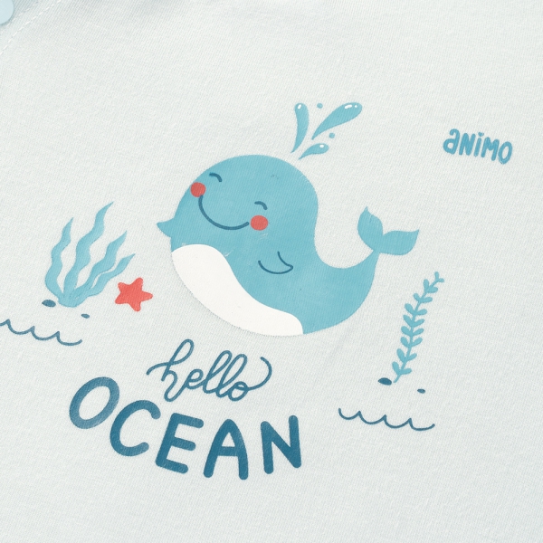 Set 2 Bodysuit kháng khuẩn Modal đùi Animo BMC0525030 (0-12M,Dương-trắng,DD06)