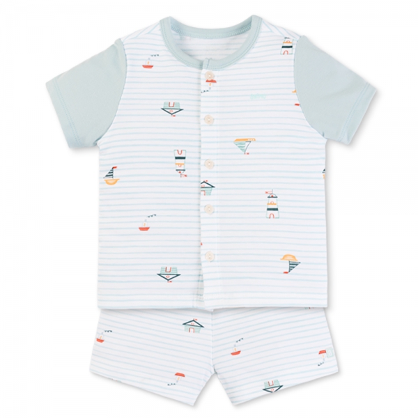 Set 2 Bộ kháng khuẩn Modal ngắn Animo VD0725004 (0-3M,Lá-trắng,NN06)