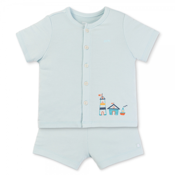 Set 2 Bộ kháng khuẩn Modal ngắn Animo VD0725004 (0-3M,Lá-trắng,NN06)