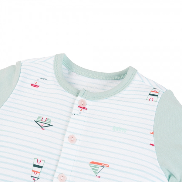 Set 2 Bộ kháng khuẩn Modal ngắn Animo VD0725004 (0-3M,Lá-trắng,NN06)