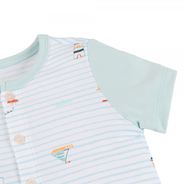 Set 2 Bộ kháng khuẩn Modal ngắn Animo VD0725004 (0-3M,Lá-trắng,NN06)