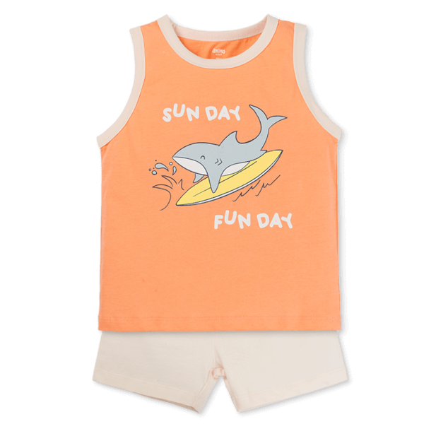 Bộ bé trai áo sát nách quần ngắn Animo easy (1-4Y) HN0725018