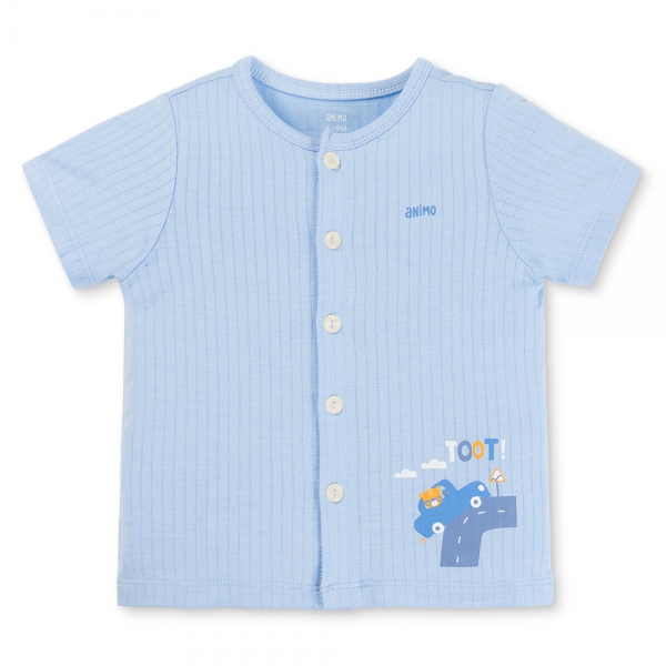 Set 2 bộ rayon chống muỗi ngắn Animo VD0825024 (0-24M,Xanh -trắng,TT06)