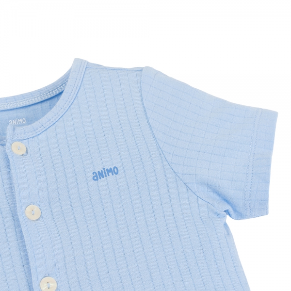 Set 2 bộ rayon chống muỗi ngắn Animo VD0825024 (0-24M,Xanh -trắng,TT06)