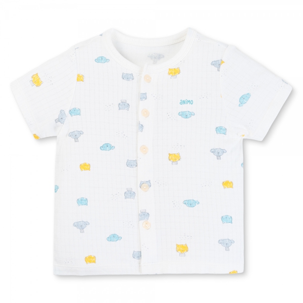 Set 2 bộ rayon chống muỗi ngắn Animo VD0825024 (0-24M,Xanh -trắng,TT06)