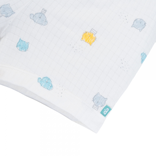 Set 2 bộ rayon chống muỗi ngắn Animo VD0825024 (0-24M,Xanh -trắng,TT06)