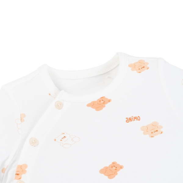 Set 2 Bộ kháng khuẩn Modal ngắn Animo VD0725001 (0-3M,Cam-trắng,TT06)