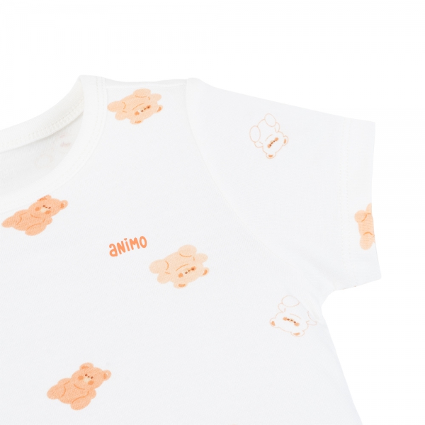 Set 2 Bộ kháng khuẩn Modal ngắn Animo VD0725001 (0-3M,Cam-trắng,TT06)