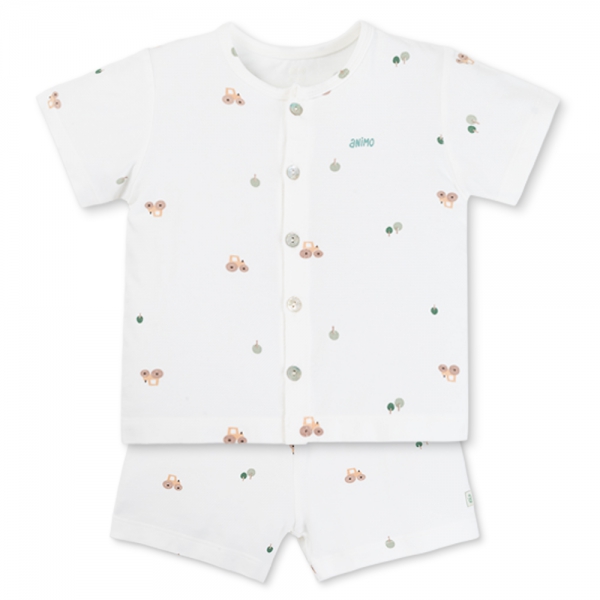 Set 2 Bộ kháng khuẩn Modal ngắn Animo BMC0625001 (0-24M,Lá-trắng,DD06)