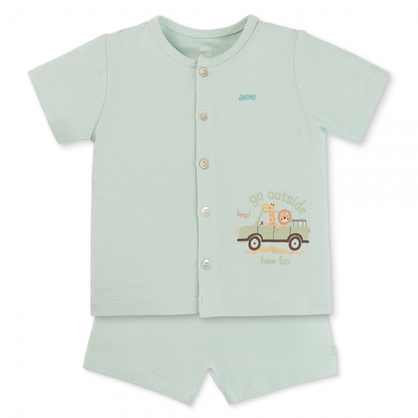 Set 2 Bộ kháng khuẩn Modal ngắn Animo BMC0625001 (0-24M,Lá-trắng,DD06)