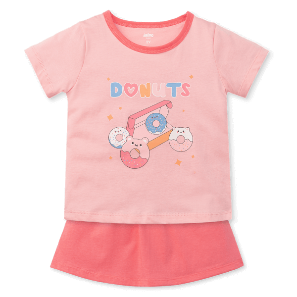 Bộ bé gái áo tay ngắn chân váy Animo easy (1-4Y) TX0625025