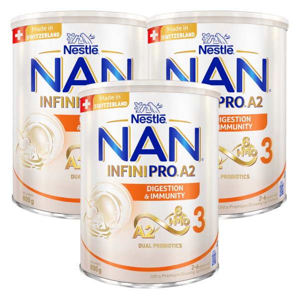 Combo 3 Sữa Nestlé NAN INFINIPRO A2 số 3 800g (6HMO) (2-6 tuổi)