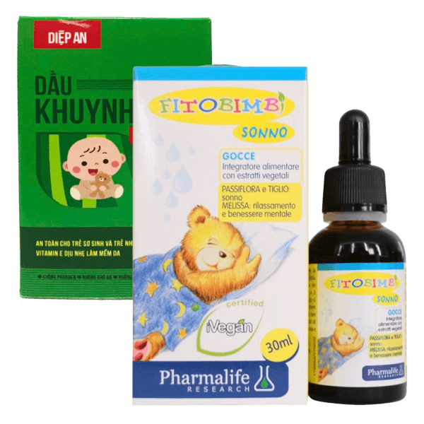 Combo 1 Dầu Khuynh Diệp Mẹ Và Bé Diệp An 30ml và 1 Thực phẩm bảo vệ sức khỏe Fitobimbi Sonno