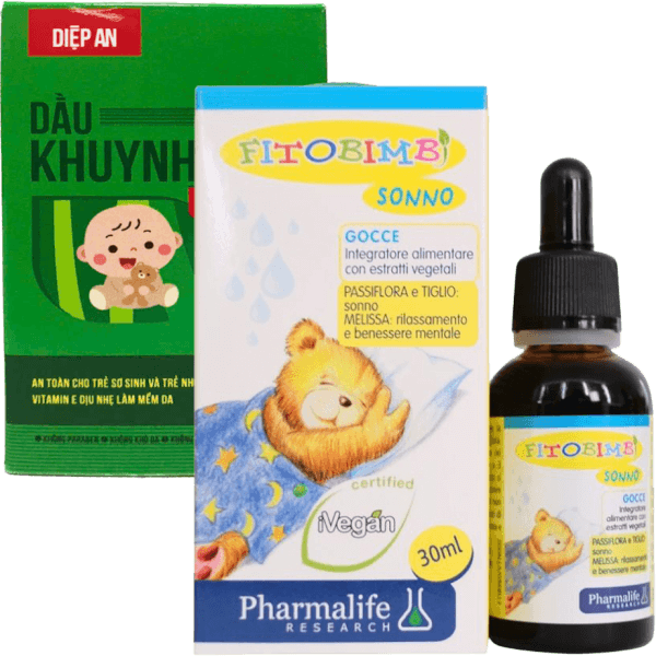 Combo 1 Dầu Khuynh Diệp Mẹ Và Bé Diệp An 30ml và 1 Thực phẩm bảo vệ sức khỏe Fitobimbi Sonno