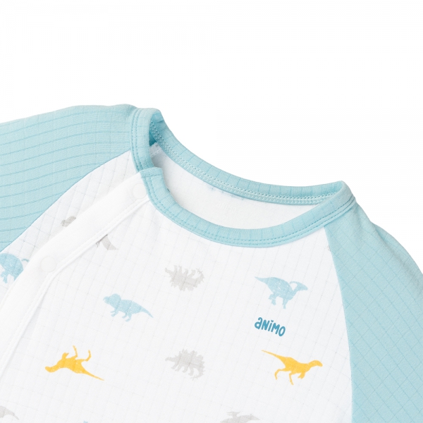 Set 2 bodysuit rayon chống muỗi dài Animo VD0825029 (0-12M,Lá-xanh,TT06)