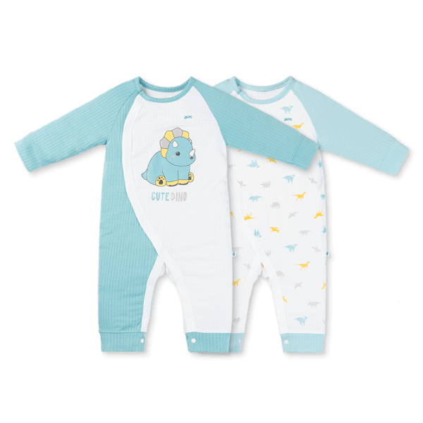 Set 2 bodysuit rayon chống muỗi dài Animo VD0825029 (0-12M,Lá-xanh,TT06)