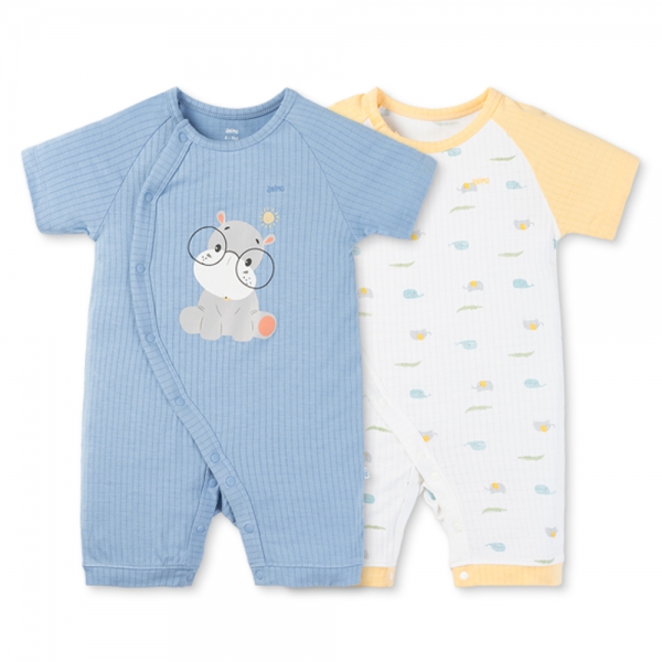 Set 2 bodysuit rayon chống muỗi đùi Animo VD0825027 (0-12M,Vàng-xanh,TT06)