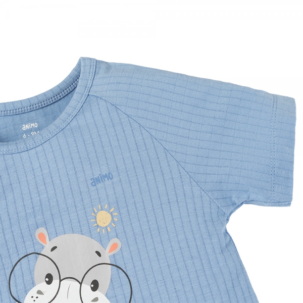 Set 2 bodysuit rayon chống muỗi đùi Animo VD0825027 (0-12M,Vàng-xanh,TT06)