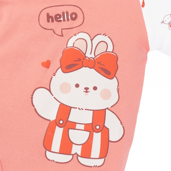 Set 2 Bodysuit kháng khuẩn Modal đùi Animo VD0725010 (0-3M,Dâu-trắng,TT06)