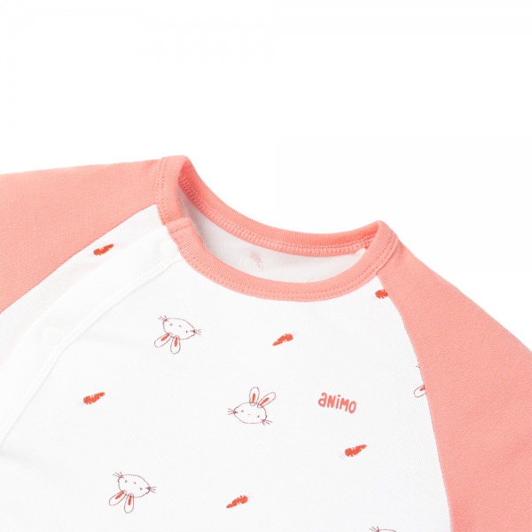 Set 2 Bodysuit kháng khuẩn Modal đùi Animo VD0725010 (0-3M,Dâu-trắng,TT06)