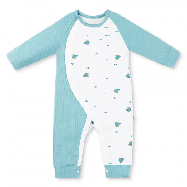 Set 2 bodysuit rayon chống muỗi dài Animo VD0825030 (0-12M,Lá-xanh,TT06)